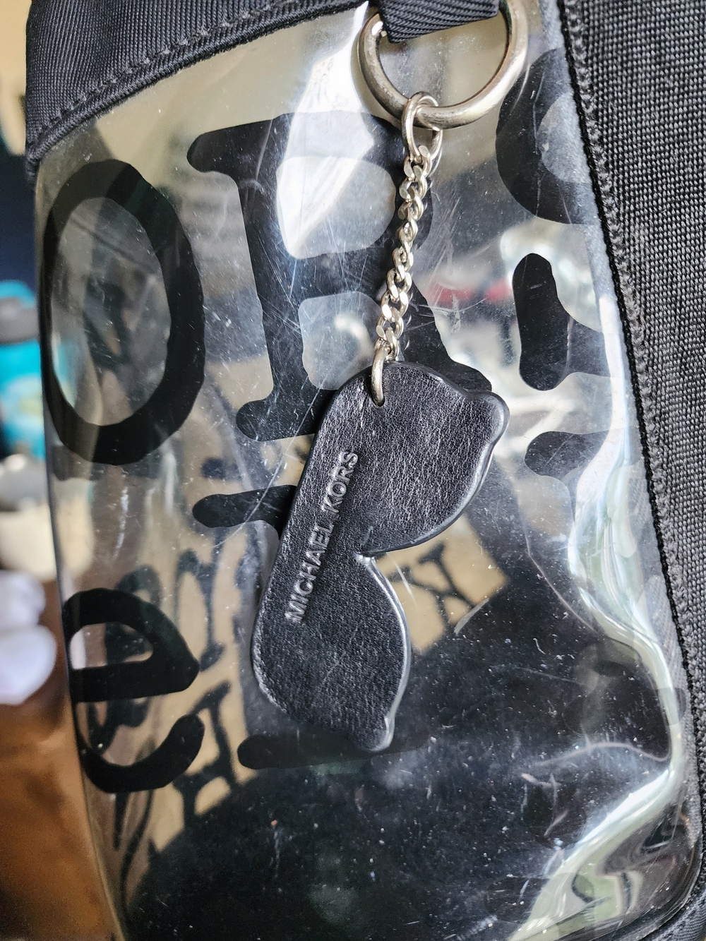 Michael Kors Black and Clear Script Tote - Picture 5 of 6
